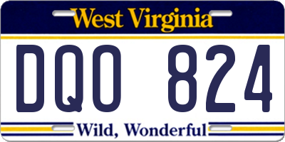 WV license plate DQO824