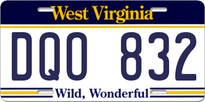 WV license plate DQO832