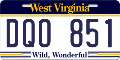 WV license plate DQO851