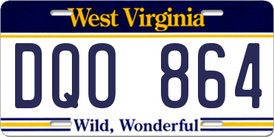 WV license plate DQO864