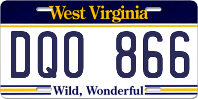WV license plate DQO866