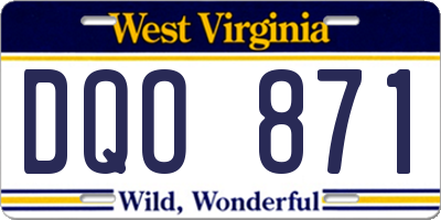 WV license plate DQO871