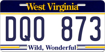 WV license plate DQO873