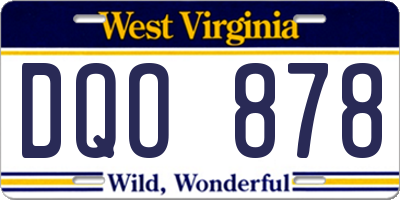 WV license plate DQO878
