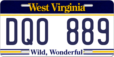 WV license plate DQO889