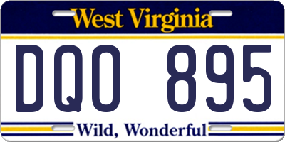 WV license plate DQO895