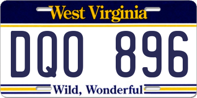 WV license plate DQO896