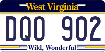 WV license plate DQO902
