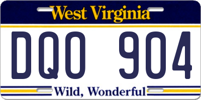 WV license plate DQO904