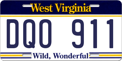 WV license plate DQO911