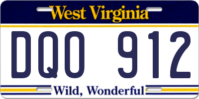 WV license plate DQO912