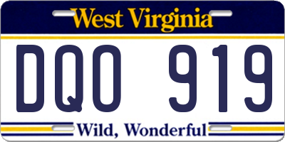 WV license plate DQO919