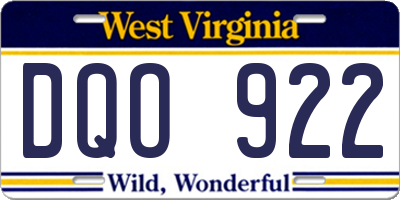 WV license plate DQO922