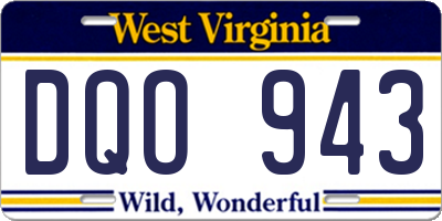 WV license plate DQO943