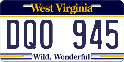 WV license plate DQO945