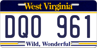 WV license plate DQO961