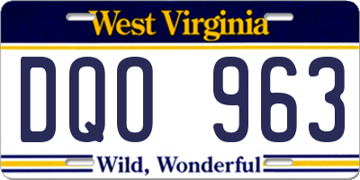 WV license plate DQO963