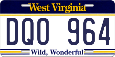 WV license plate DQO964