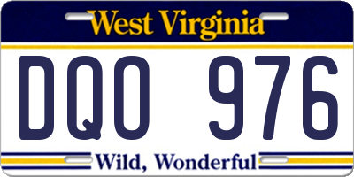 WV license plate DQO976