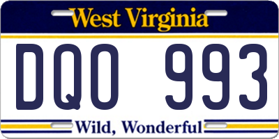 WV license plate DQO993