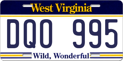 WV license plate DQO995