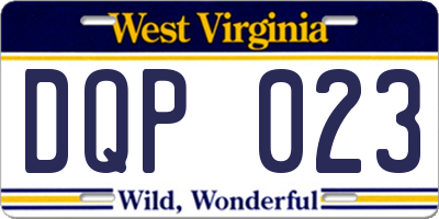 WV license plate DQP023