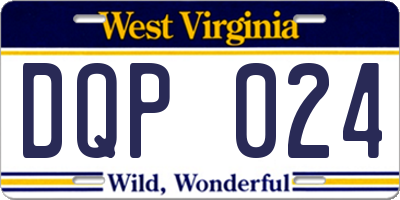 WV license plate DQP024