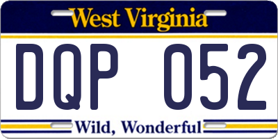 WV license plate DQP052