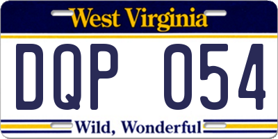WV license plate DQP054