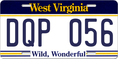 WV license plate DQP056