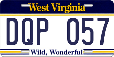 WV license plate DQP057