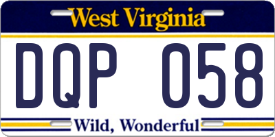 WV license plate DQP058