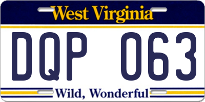 WV license plate DQP063