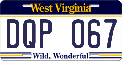 WV license plate DQP067