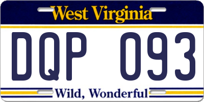 WV license plate DQP093
