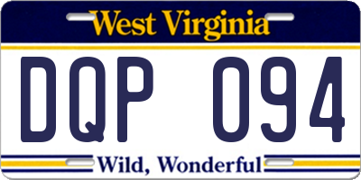 WV license plate DQP094