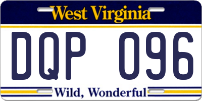 WV license plate DQP096