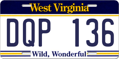 WV license plate DQP136