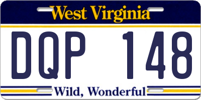 WV license plate DQP148