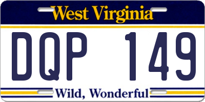 WV license plate DQP149