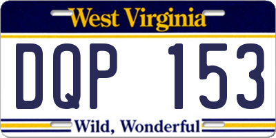 WV license plate DQP153