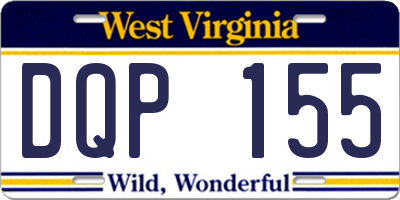 WV license plate DQP155