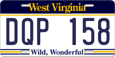 WV license plate DQP158
