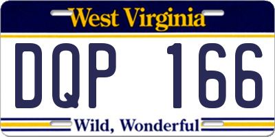 WV license plate DQP166