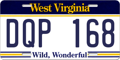 WV license plate DQP168