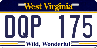 WV license plate DQP175