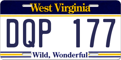 WV license plate DQP177