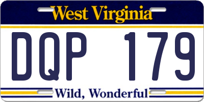 WV license plate DQP179