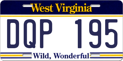 WV license plate DQP195