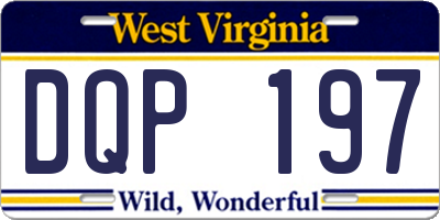 WV license plate DQP197